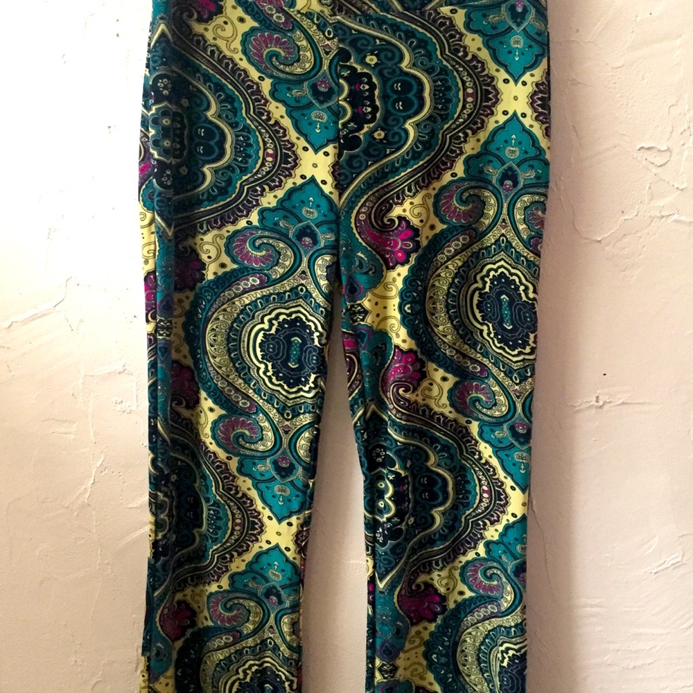 Paisley Bohemian Leggings Eastern Zen Meditation - Picture 3 of 5
